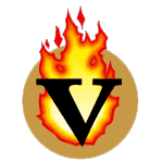 The Damned have adopted Vance Rezak's personal insignia â€“ a Black "V" set over a burning fire
